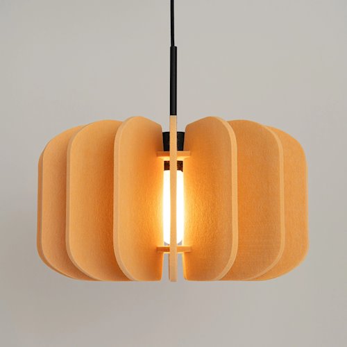 Lampa wisząca filcowa Mula 45 CM 1xE27 żółta