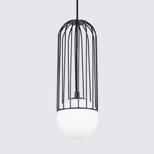 Lampa wisząca kula z dekoracją Brina 1xG9 czarna