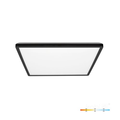 Plafon LED IP54 czarny kwadratowy Slim 24W z przełącznikiem CCT