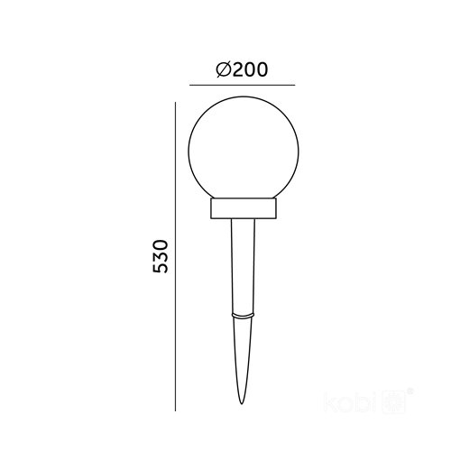 Słupek ogrodowy solarny Mleczna Kula 20cm RGB