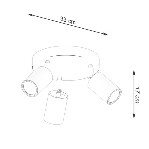 Lampa sufitowa okrągła VERDO - 3 reflektory GU10 białe