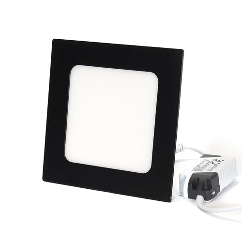 Panel LED 6W czarny wpuszczany kwadrat Black 3000K