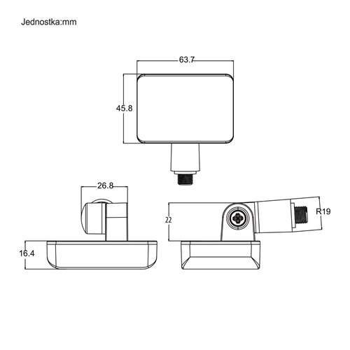 Czujnik ruchu 230V IP65 mikrofalowy 100W z pilotem