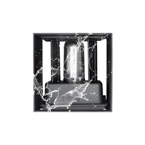 Kinkiet elewacyjny G9 Cube Lite 10x10 cm IP65 szary