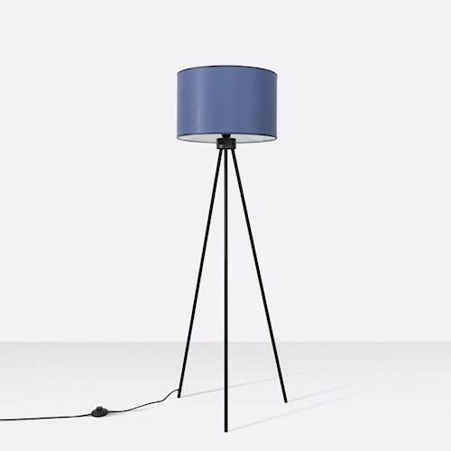 Lampa podłogowa z abażurem Nevia 1xE27 granatowa