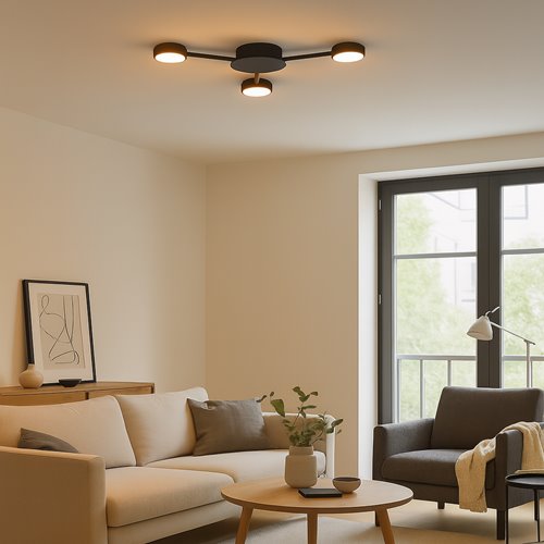Lampa sufitowa trójramienna Moren 3xGX53 65cm czarna