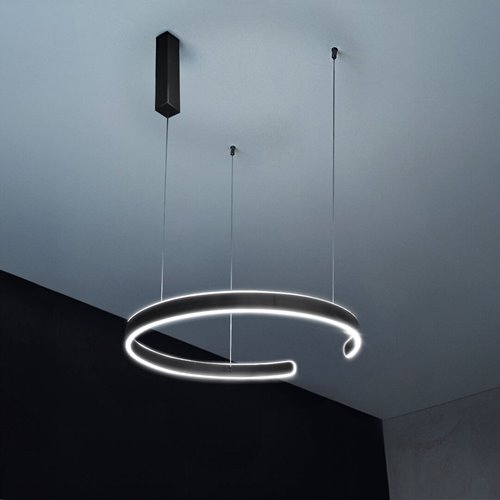 Lampa wisząca LED okrąg Elegance Czarna 42W z pilotem