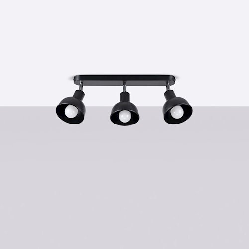 Lampa sufitowa z reflektorami Elba 3xE27 czarna