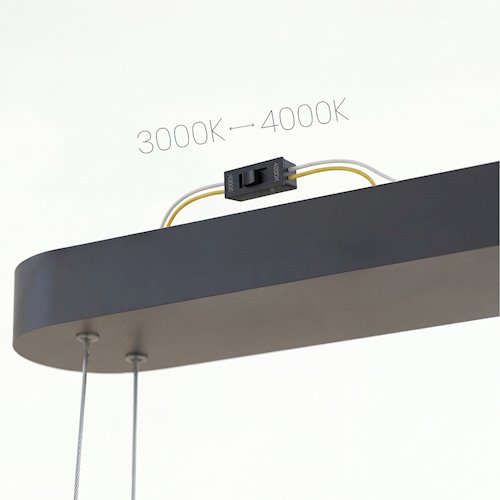 Nowoczesna lampa wisząca LED Oval 30W 20x120cm 2CCT czarna