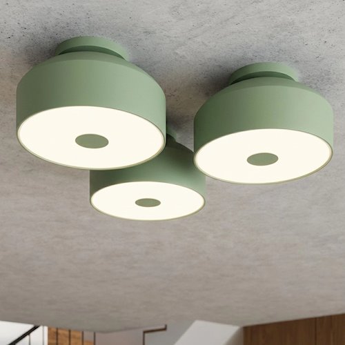Lampa sufitowa okrągła Omiq 4xE27 szałwiowa