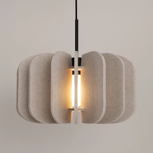 Lampa wisząca filcowa Mula 45 cm 1xE27 beżowa