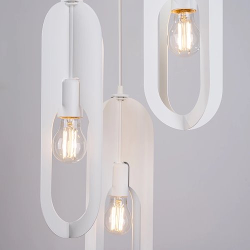 Lampa wisząca potrójna Nicus okrągła 3xE27 biała