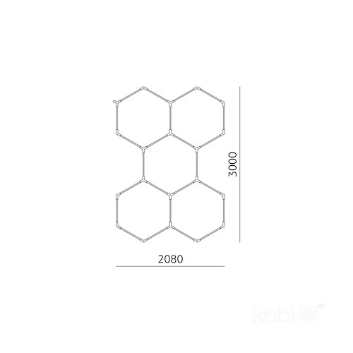 Lampa LED Hexagon Line 216W 21600lm 208x300cm 6500K