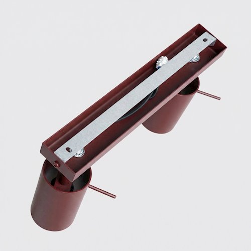Kinkiet listwa z reflektorami Ring 2xGU10 burgundowy