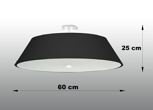 Lampa sufitowa okrągła VEGA 60 cm 5xE27 czarna