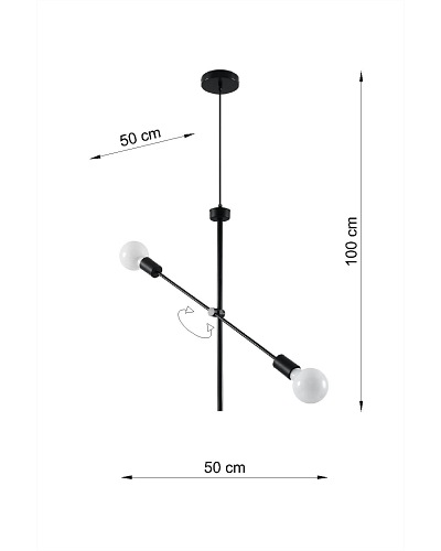 Lampa wisząca Loft CONCEPT 2xE27 czarna