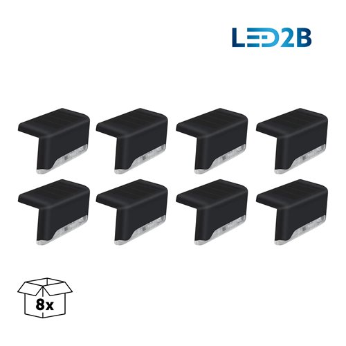 Lampki schodowe LED solarne - zestaw 8 sztuk