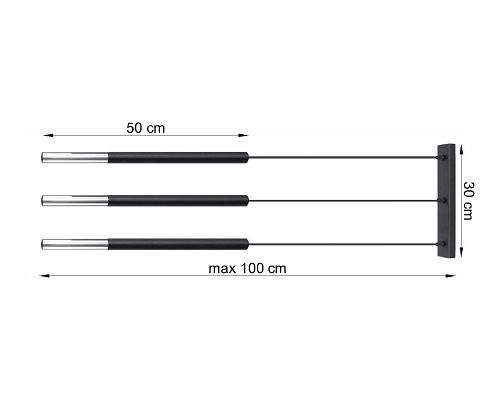 Lampa wisząca listwa 3xTuba G9 MOZAICA 3L czarny/chrom