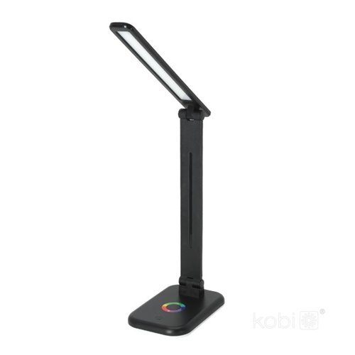 Lampka biurkowa LED Noblite 7W CCT ze światłem RGB czarna