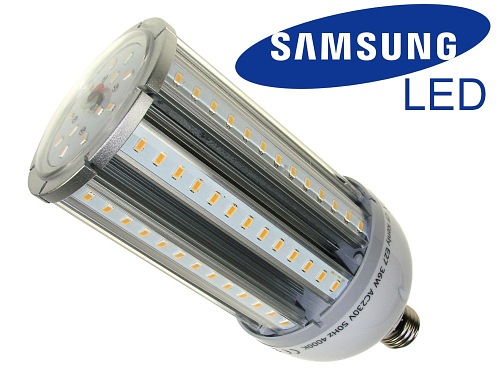 Żarówka LED uliczna 36W E27 KENLY SMD Samsung 5500lm - biała dzienna