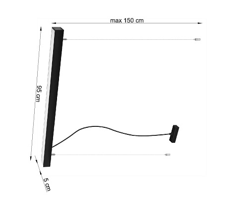 Lampa wisząca PINNE 90 czarna 3000K