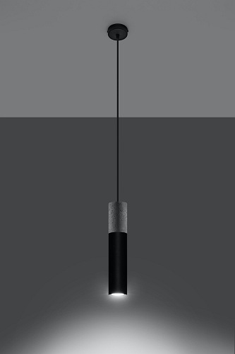 Lampa wisząca tuba BORGIO 1 czarna 1xGU10
