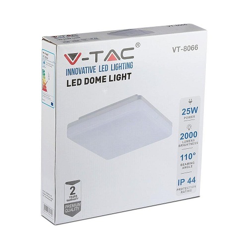 Plafon V-TAC 25W IP44 Kwadrat VT-8066 3000K 2000lm