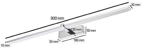 Lampa LED nad lustro VENUS 18W 90cm chrom