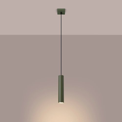 Lampa wisząca pojedyncza tuba Lagos 1xGU10 zielona oliwka
