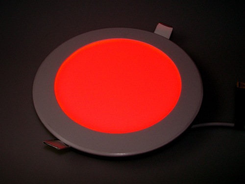 Panel LED okrągły 12W 230V fi 170mm - czerwona barwa światła