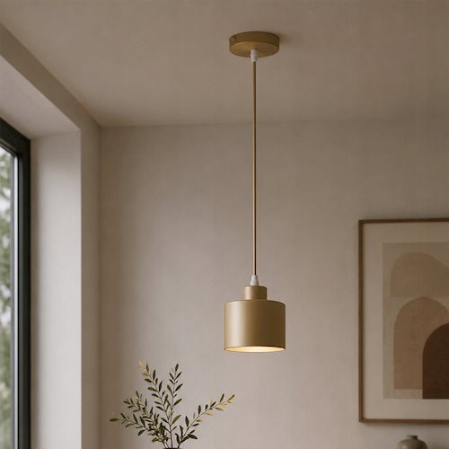 Lampa wisząca Loft 1xE27 Elena beżowa