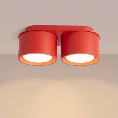 Lampa sufitowa podwójna tuba Modo 2xGx53 czerwona