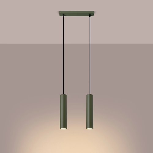Lampa wisząca podwójna Lagos 2xGU10 listwa zielona oliwka