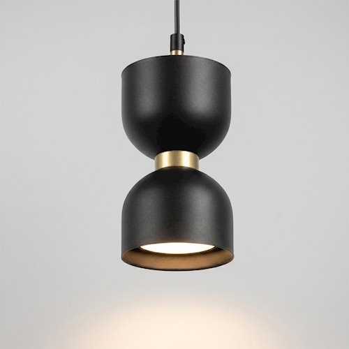 Lampa wisząca klepsydra Kai GX53 czarno-złota