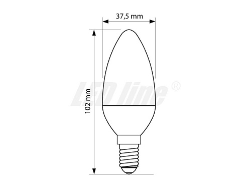 Żarówka E14 LED 5W 400lm typu świeczka LED line - biała ciepła