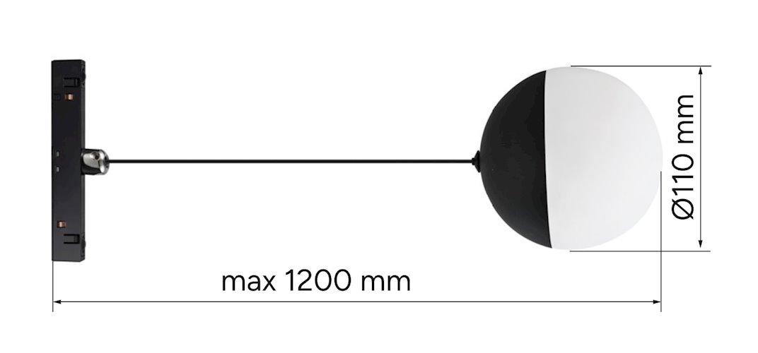 Lampa wisząca magnetyczna kula Genesis czarna 10W 3CCT