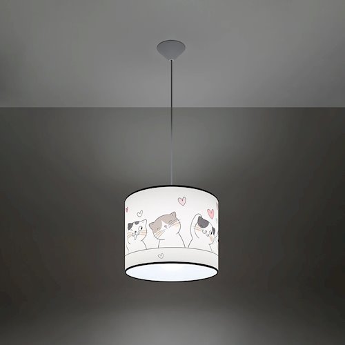 Lampa wisząca dziecięca Cat 30 1xE27 wielokolorowa