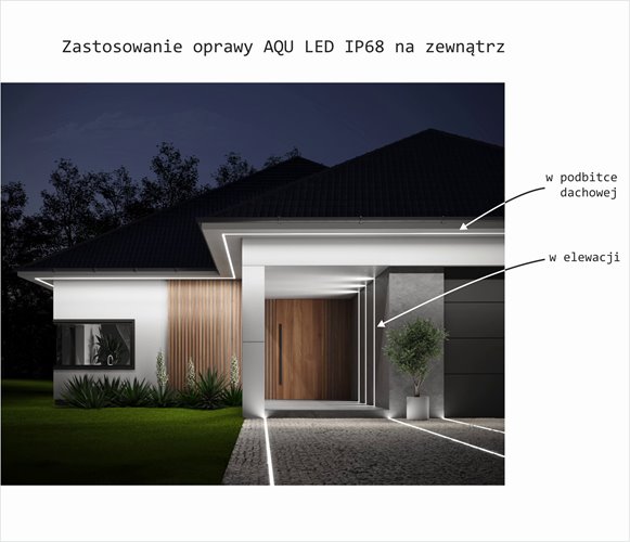 Oprawa liniowa LED IP68 AQU złota 3000K 1m