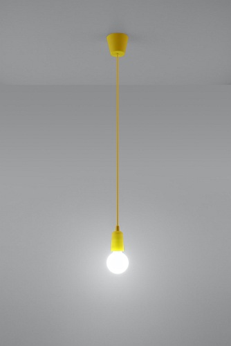 Lampa wisząca na kablu 1xE27 DIEGO żółta