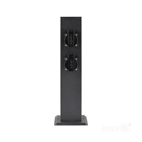 Słupek ogrodowy elektryczny 4x gniazdo 40cm czarny