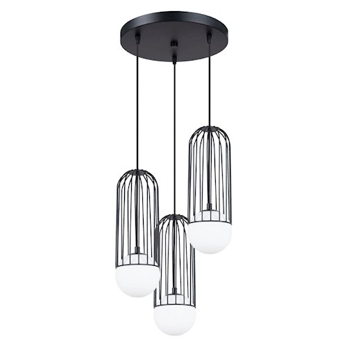 Lampa wisząca potrójna Brina okrągła 3xG9 czarna