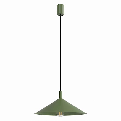 Lampa wisząca stożkowy klosz Nox 40cm 1xE27 zielona oliwka