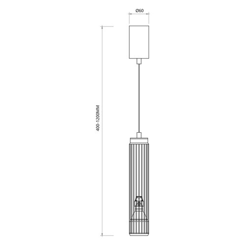 Lampa wisząca Tuba 1xGU10 Vertical czarna