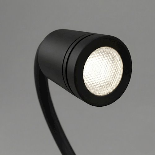 Lampa nocna z półką 14cm i reflektorem LED 4W czarna