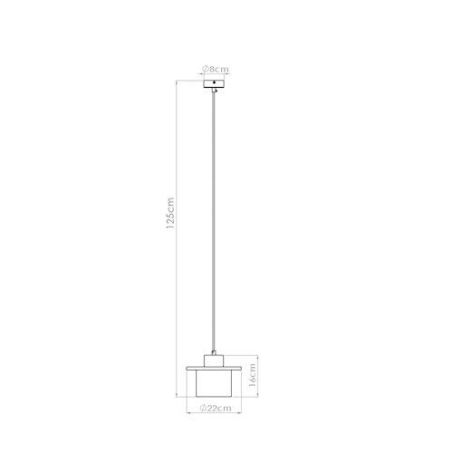 Lampa wisząca betonowa Mab 1xE27 szara/naturalne drewno