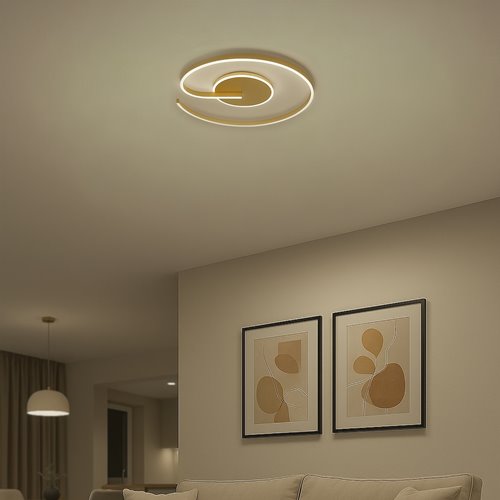Lampa sufitowa nowoczesna LED Spiral 22W złota