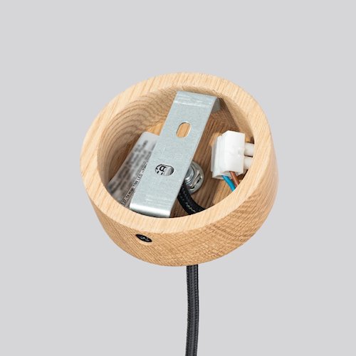 Lampa wisząca betonowa Mab 1xE27 szara/naturalne drewno