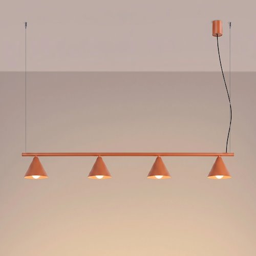 Lampa wisząca Nox 4-punktowa 4xE14 ochra czerwona