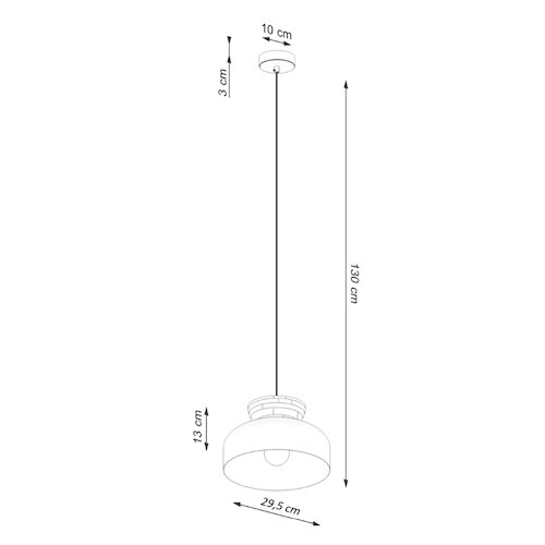 Lampa wisząca drewniana Marion 1xE27 czarna/naturalne drewno
