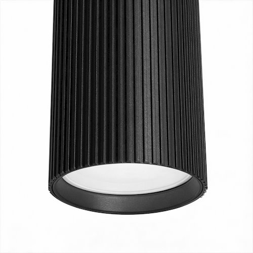 Lampa wisząca 3xGU10 ryflowane tuby - czarna